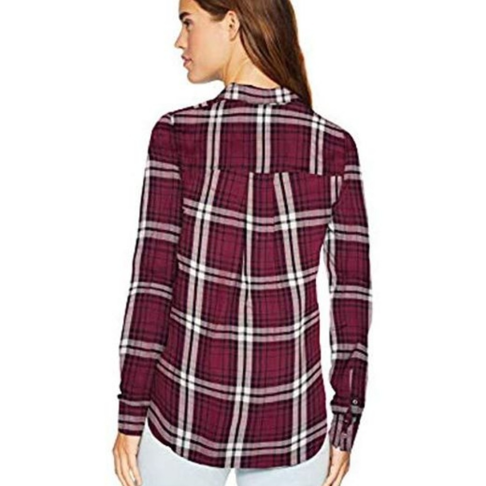 NWT Jessica Simpson Red Plaid Button Down Top size small - Picture 2 of 5